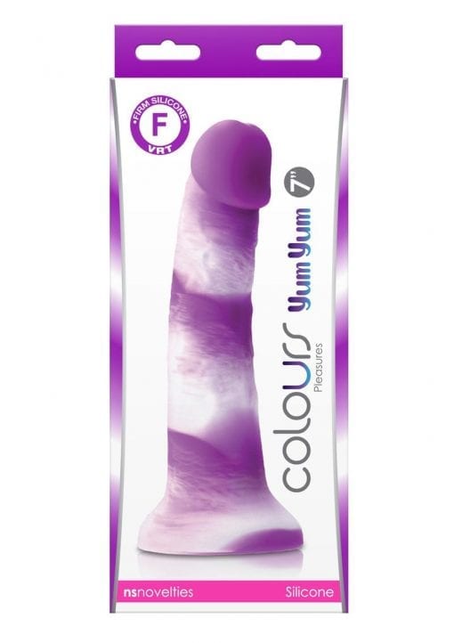 Colours Pleasures Yum Yum Silicone Dildo 7in - Purple