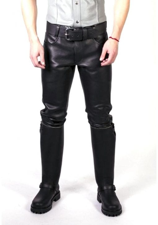 Prowler Red Leather Jeans 34in - Black