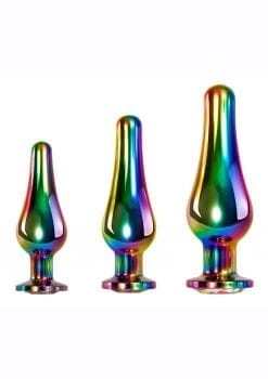 Rainbow Metal Anal Plug Set (3 Piece)