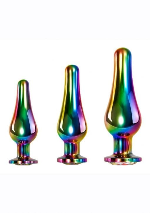 Rainbow Metal Anal Plug Set (3 Piece)