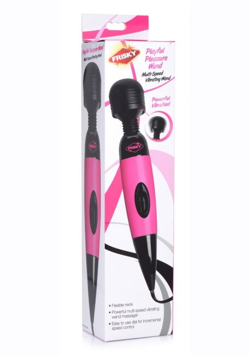 Frisky Playful Pleasure Plug In Wand Massager - Pink