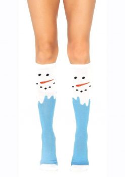 Leg Avenue Snow Man Knee High Socks - O/S - Multicolor