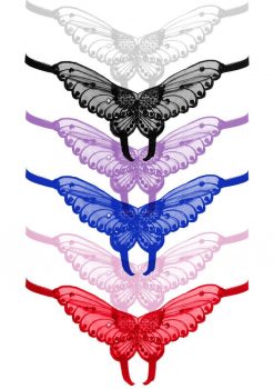 Leg Avenue Butterfly Crotchless With Pearl Sequin Detail (12 Pack) - O/S - Assorted