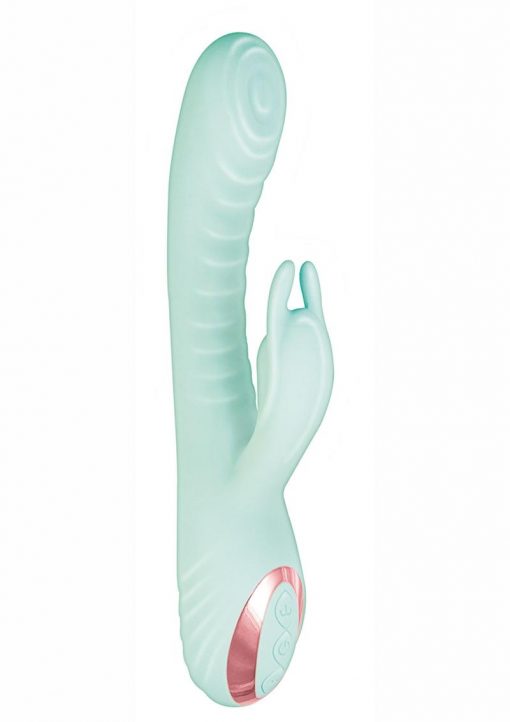 Exciter Thumping G-Spot Rechargeable Rabbit Vibrator - Aqua