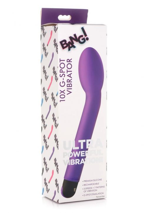 Bang! 10X Rechargeable Silicone G-Spot Vibrator - Purple