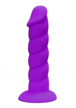 Suga-Daddy Silicone Dildo 8In - Purple