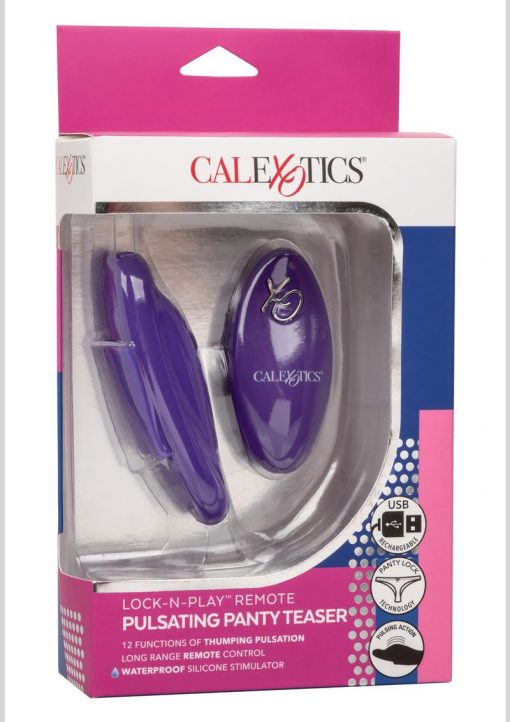 CalExotics Lock-N-Play Silicone Rechargeable Panty Vibrator - Purple