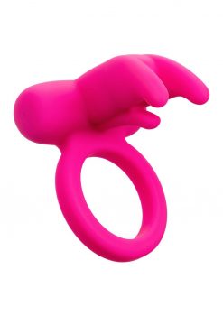 CalExotics Silicone Rechargeable Triple Clit Flicker Cock Ring - Pink