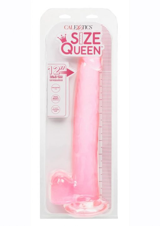 Size Queen Dildo With Balls 12in - Pink