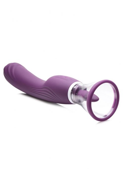 Inmi Shegasm Rechargeable Silicone Licking andamp; Sucking Vibrator - Purple