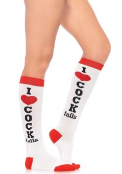 Leg Avenue Cocktails Knee Socks - O/S - White/Red