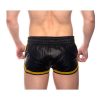 Prowler Red Leather Sport Shorts - Small - Black/Yellow