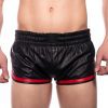 Prowler Red Leather Sport Shorts - 2XLarge - Black/Red
