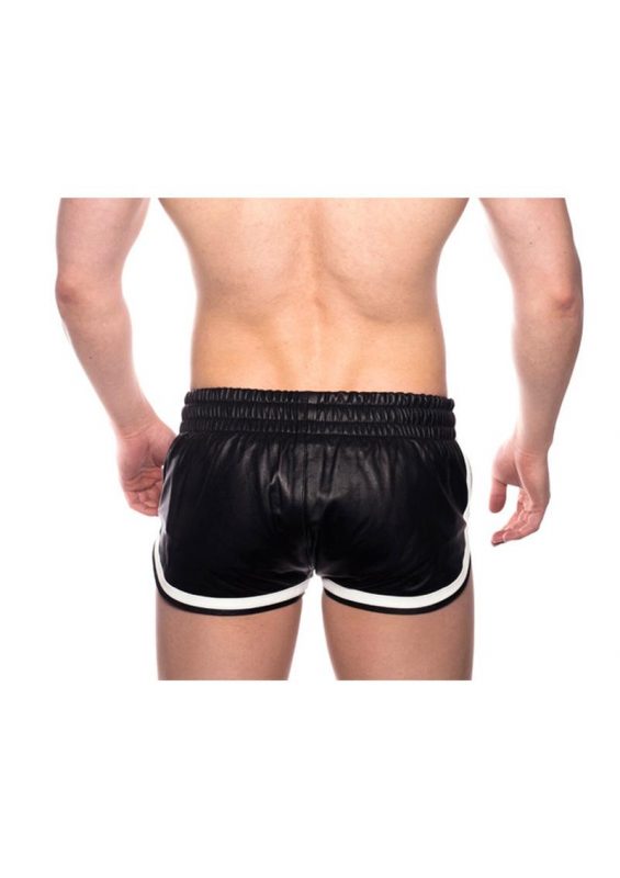 Prowler Red Leather Sport Shorts - 2XLarge - Black/White