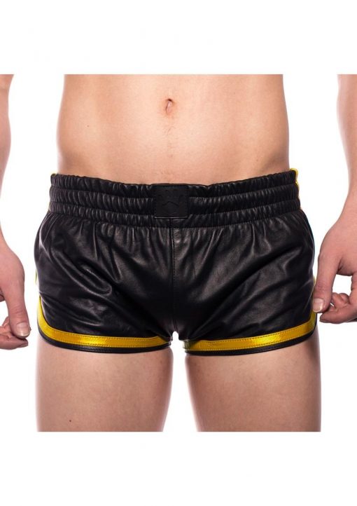Prowler Red Leather Sport Shorts - 2XLarge - Balck/Yellow