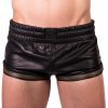 Prowler Red Leather Sport Shorts - XSmall - Black/Green