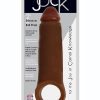 Jock Realistic Penis Enhancer with Ball Strap 2in - Chocolate