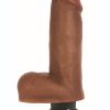 Jock Bareskin Realistic Vibrating Dong with Balls 6in - Caramel