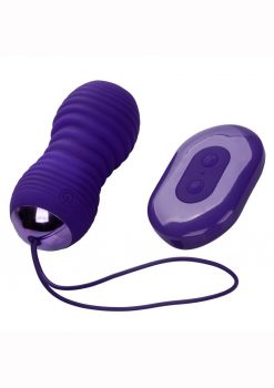 Slay #Thrustme Silicone Rechargeable Thrusting Rotating Vibrator with Remote - Purple