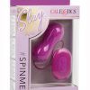 Slay #Spinme Silicone Rechargeable Rotating Vibrator with Remote Control - Purple