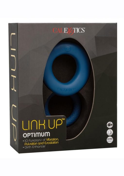 Link Up Optimum Rechargeable Silicone Cock Ring - Blue