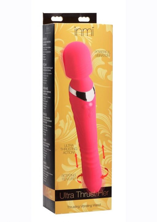 Inmi Ultra Thrust-Her Thrusting And Vibrating Silicone Wand Massager - Pink