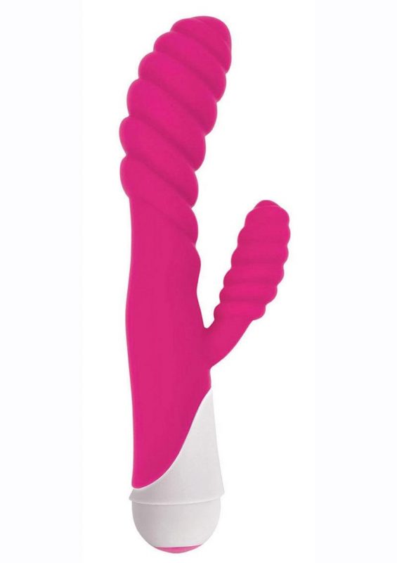 Gossip Diana 20x Rippled Silicone Rabbit Vibe - Pink