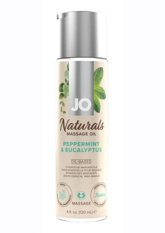 JO Naturals Peppermint andamp; Eucalyptus Massage Oil 4oz