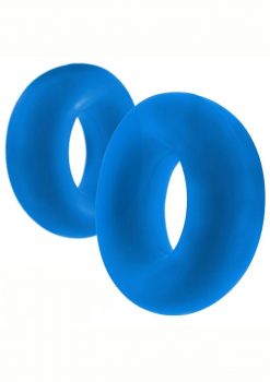 Hunkyjunk Stiffy Bulge Silicone Cock Ring (2 Pack) - Teal Ice