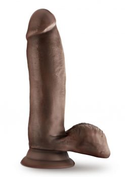 Dr. Skin Glide Self Lubricating Dildo with Balls 7in - Chocolate