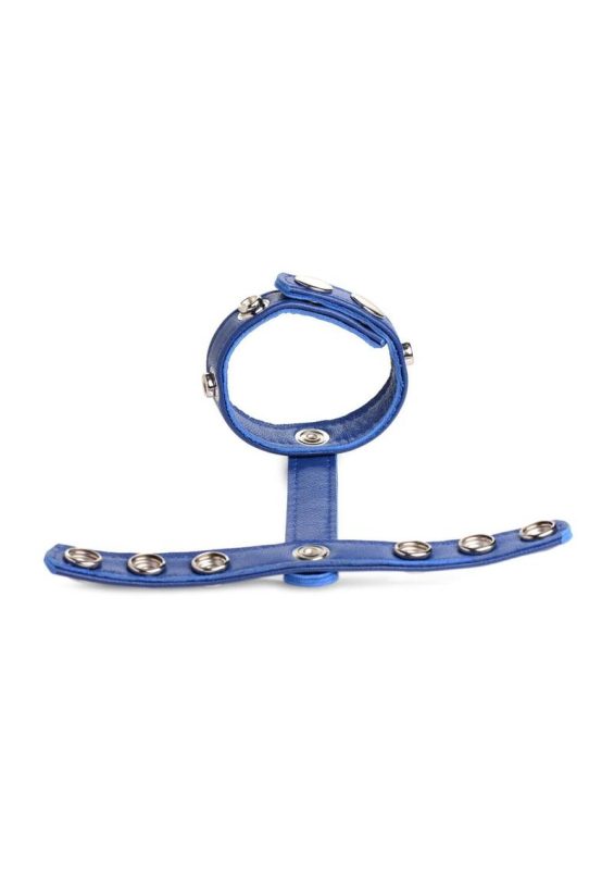 Cock Gear Leather Snap-On Harness - Blue