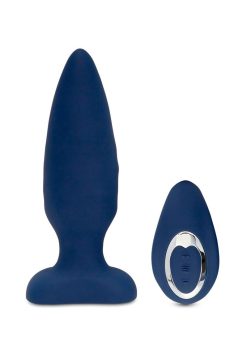 Nu Sensuelle Andii Rechargeable Silicone Plug with Roller Motion - Navy Blue