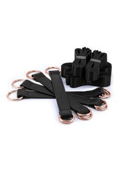 Bondage Couture PU Leather Tie Down Straps - Black