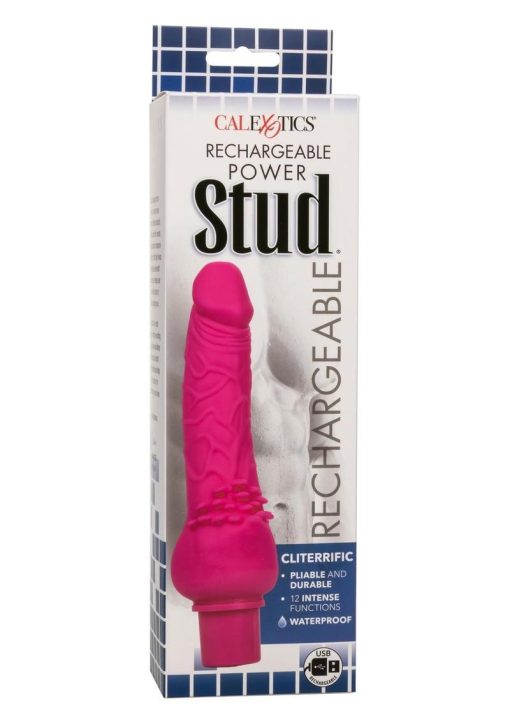 Rechargeable Power Stud Cliterrific Silicone Vibrator - Pink