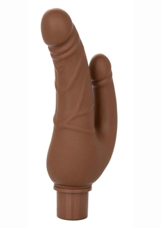 Rechargeable Power Stud Over andamp; Under Silicone Vibrator - Brown