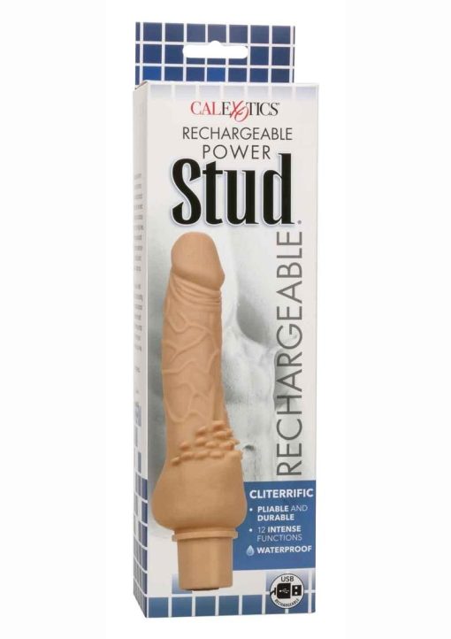 Rechargeable Power Stud Cliterrific Silicone Vibrator - Ivory