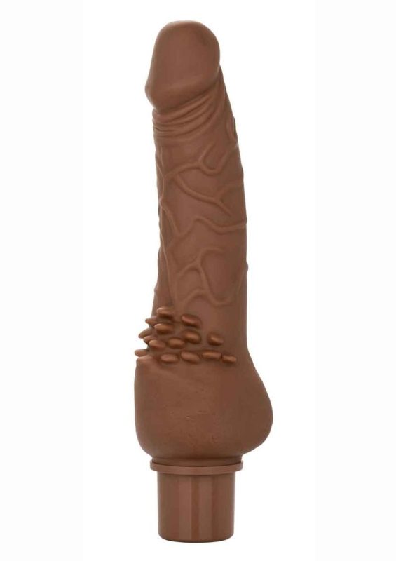 Rechargeable Power Stud Cliterrific Silicone Vibrator - Brown