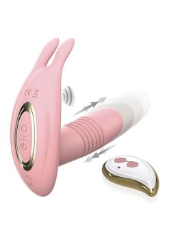 OMG Plaiser+ Rechargeable Silicone Remote Controlled Clitoral Massager with G-Spot Vibrating Thruster - Pink