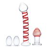 Glas Mr. Swirly Set with Glass Kegal Balls (4 piece) - Clear/Red