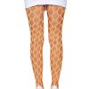 Leg Avenue Jumbo Pothole Net Tights - O/S - Neon Orange