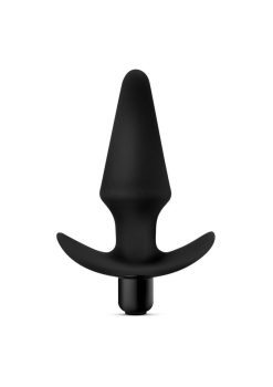 Anal Adventures Platinum Silicone Vibrating Plug - Black