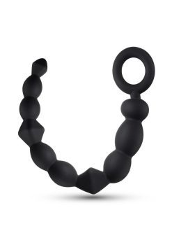 Anal Adventures Platinum Silicone Beginner Anal Beads - Black