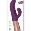 Sassy Bunny Dual Motor Rechargeable Silicone Thrusting Rabbit Vibrator - Purple Rain