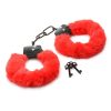 Master Series Cuffed in Fur Furry Handcuffs - Red
