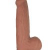Realcocks Dual Layered Uncut Slider Thick Shaft Dildo 9.25in - Caramel