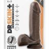 Dr. Skin Plus Posable Dildo with Balls 8in - Chocolate