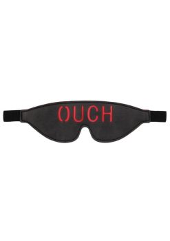 Ouch! Bonded Leather Eye-Mask - Black/Red