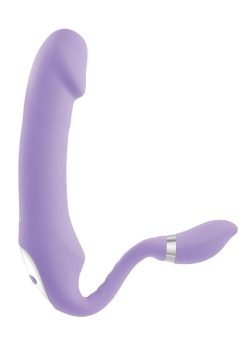 Gender X Orgasmic Orchid Rechargeable Silicone Vibrator with Clitoral Stimulator - Purple