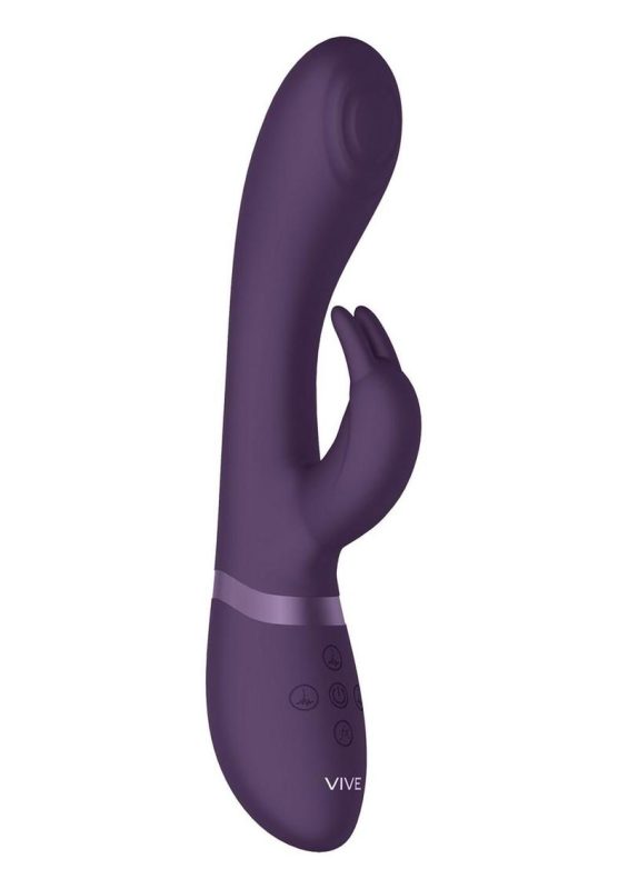 Vive Cato Pulse Wave Rechargeable Silicone G-Spot Rabbit Vibrator - Purple