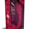 Secret Kisses Rosegasm Lingo Rechargeable Silicone Dual End Vibrator with Clitoral Stimulator - Red